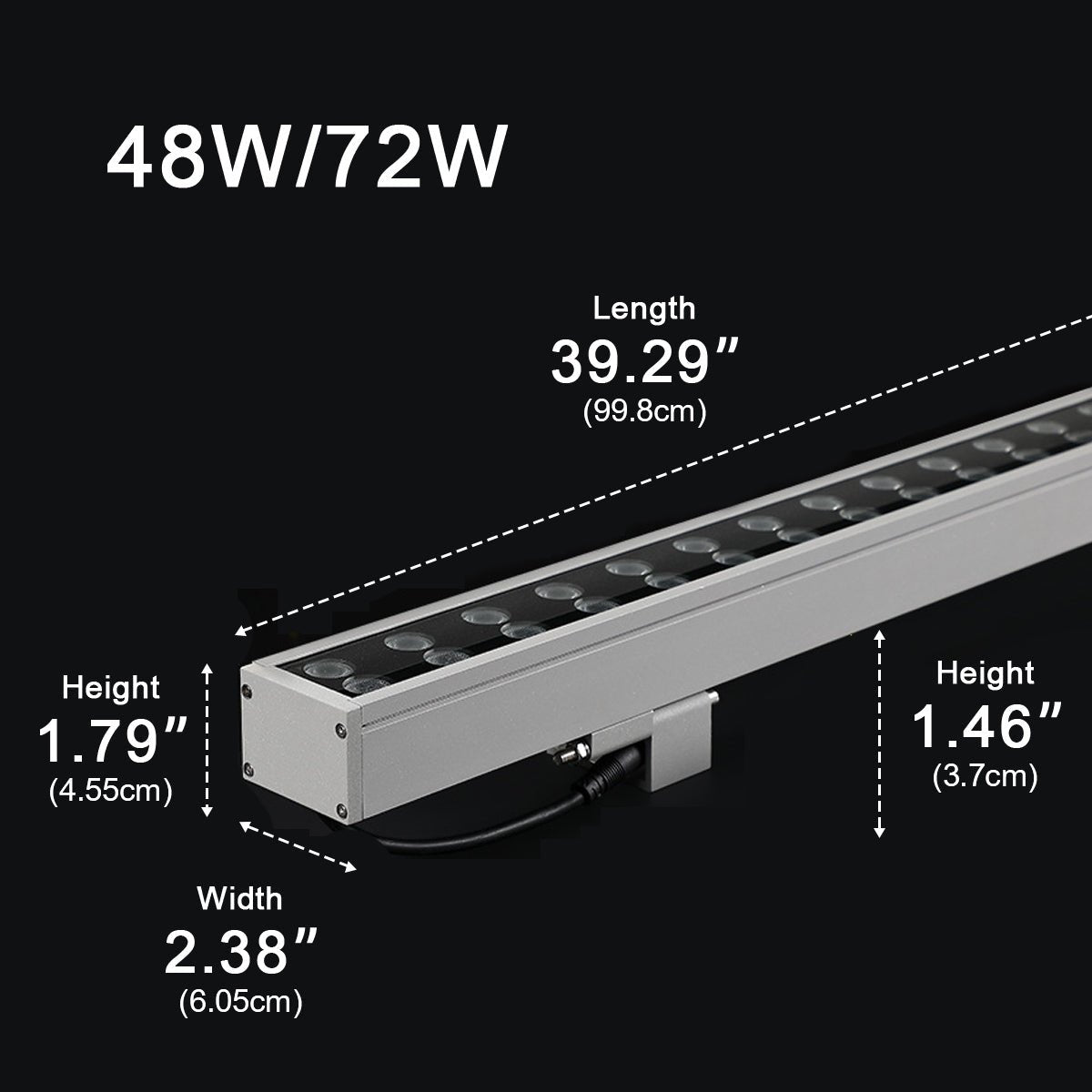 DC24V Low Voltage Waterproof Outdoor LED Wall Washer Lights 39.37''