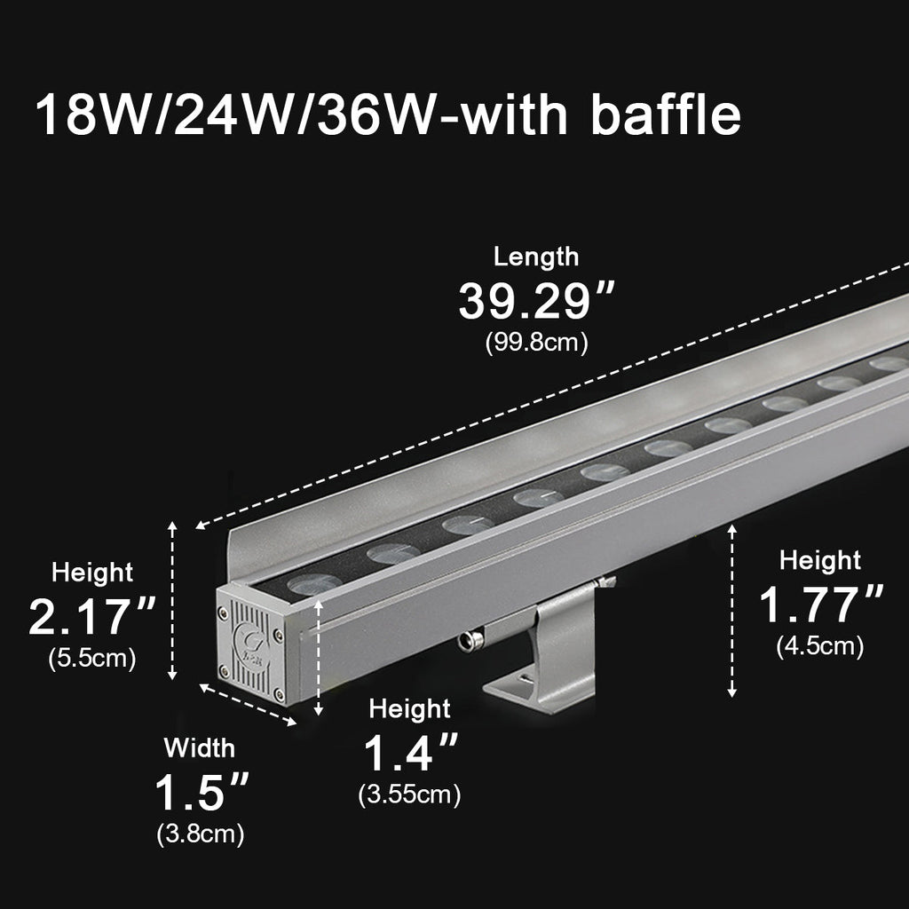 DC24V Low Voltage Waterproof Outdoor LED Wall Washer Lights 39.37''