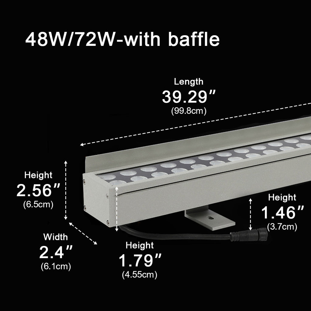 DC24V Low Voltage Waterproof Outdoor LED Wall Washer Lights 39.37''