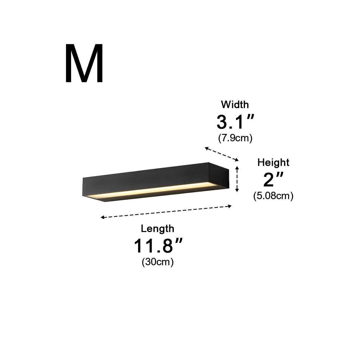 Modern Minimalist Waterproof Black LED Outdoor Porch Wall Light