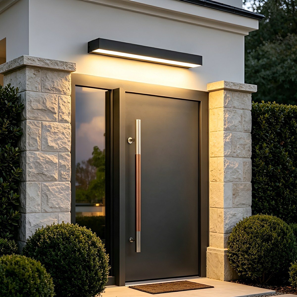 Modern Minimalist Waterproof Black LED Outdoor Porch Wall Light
