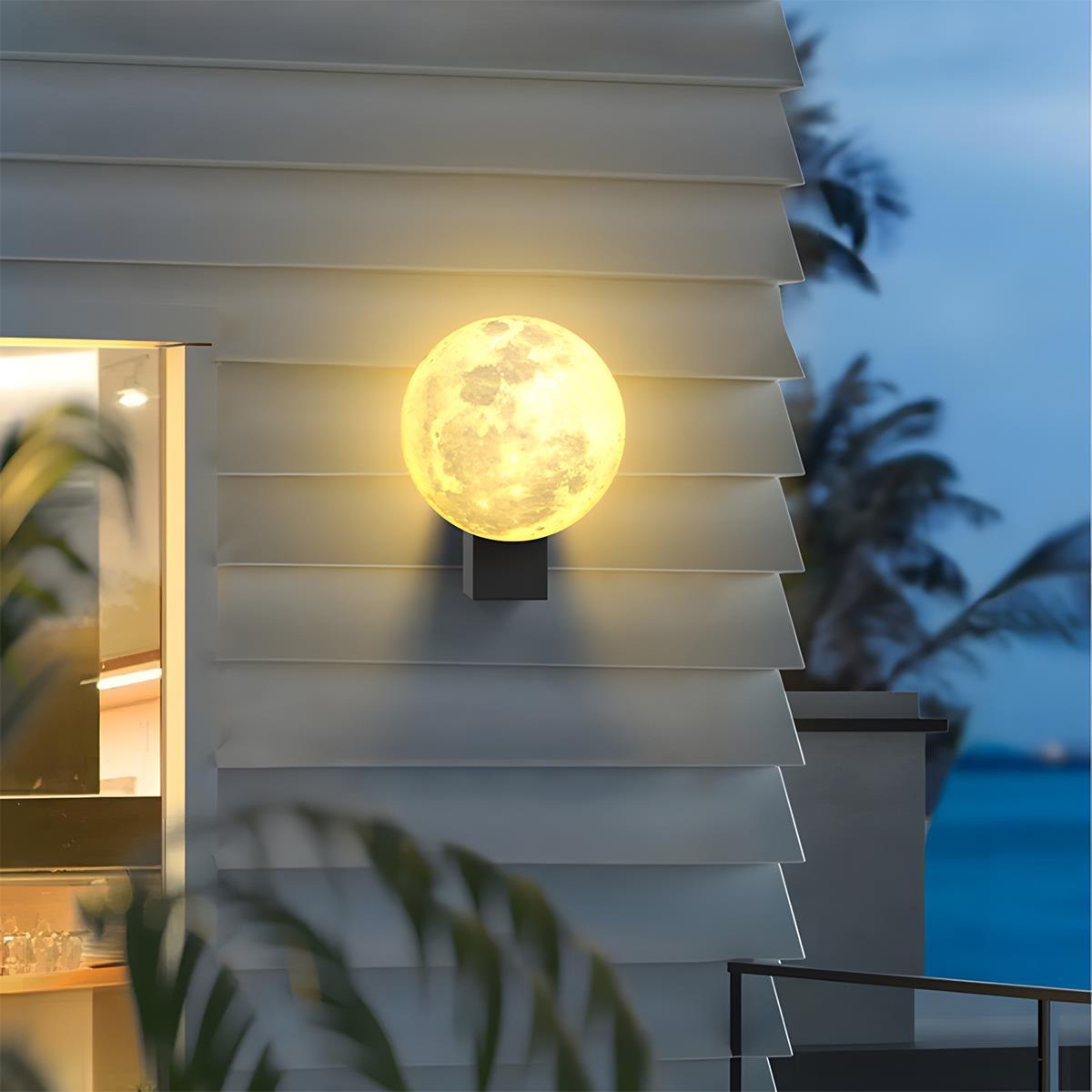 Modern Moon Waterproof Outdoor Porch LED Exterior Wall Lights