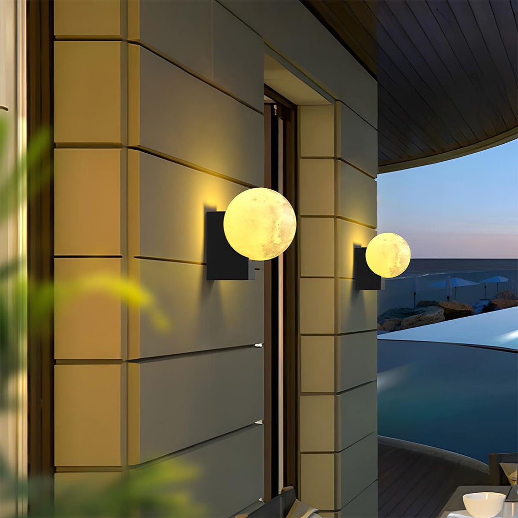 Modern Moon Waterproof Outdoor Porch LED Exterior Wall Lights