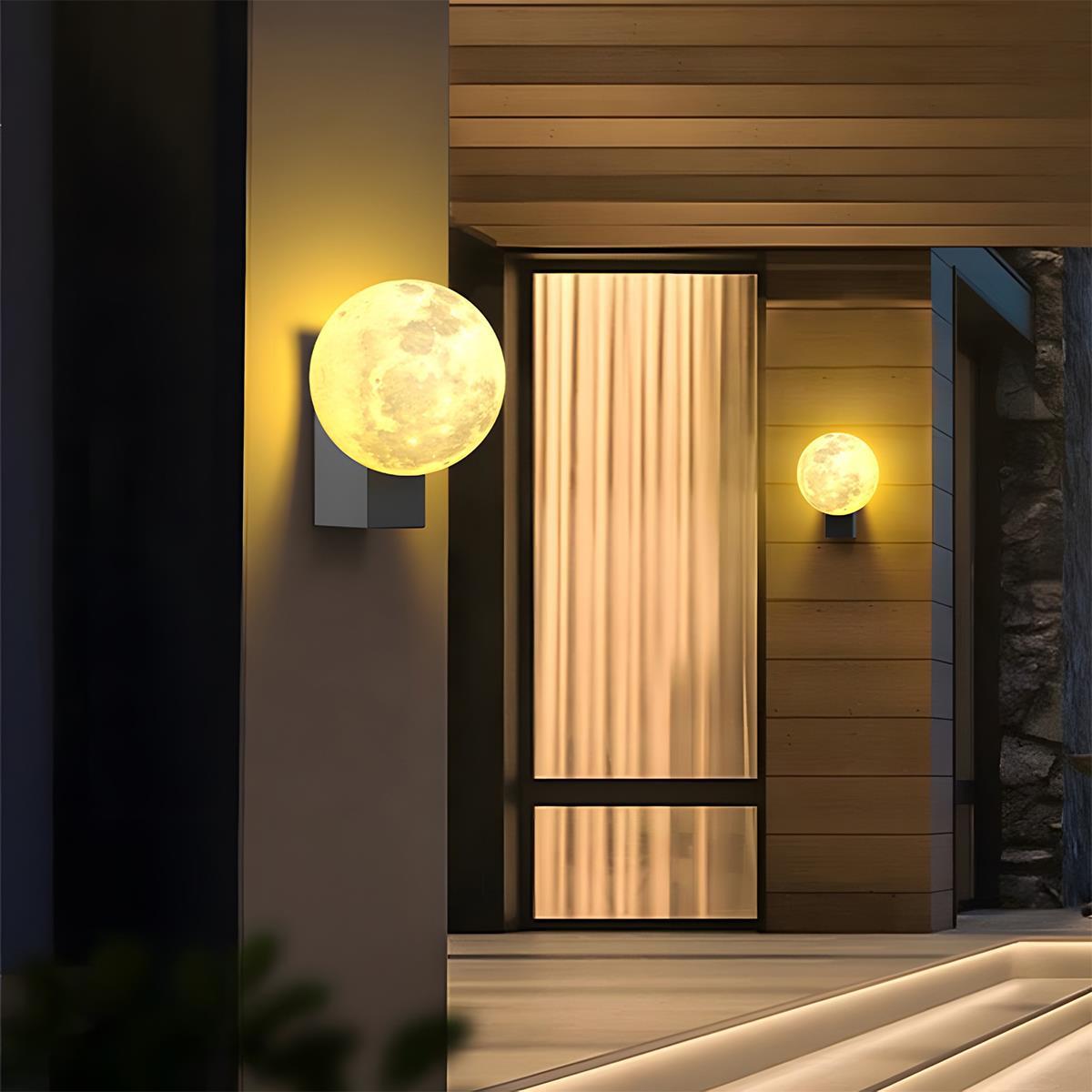 Modern Moon Waterproof Outdoor Porch LED Exterior Wall Lights