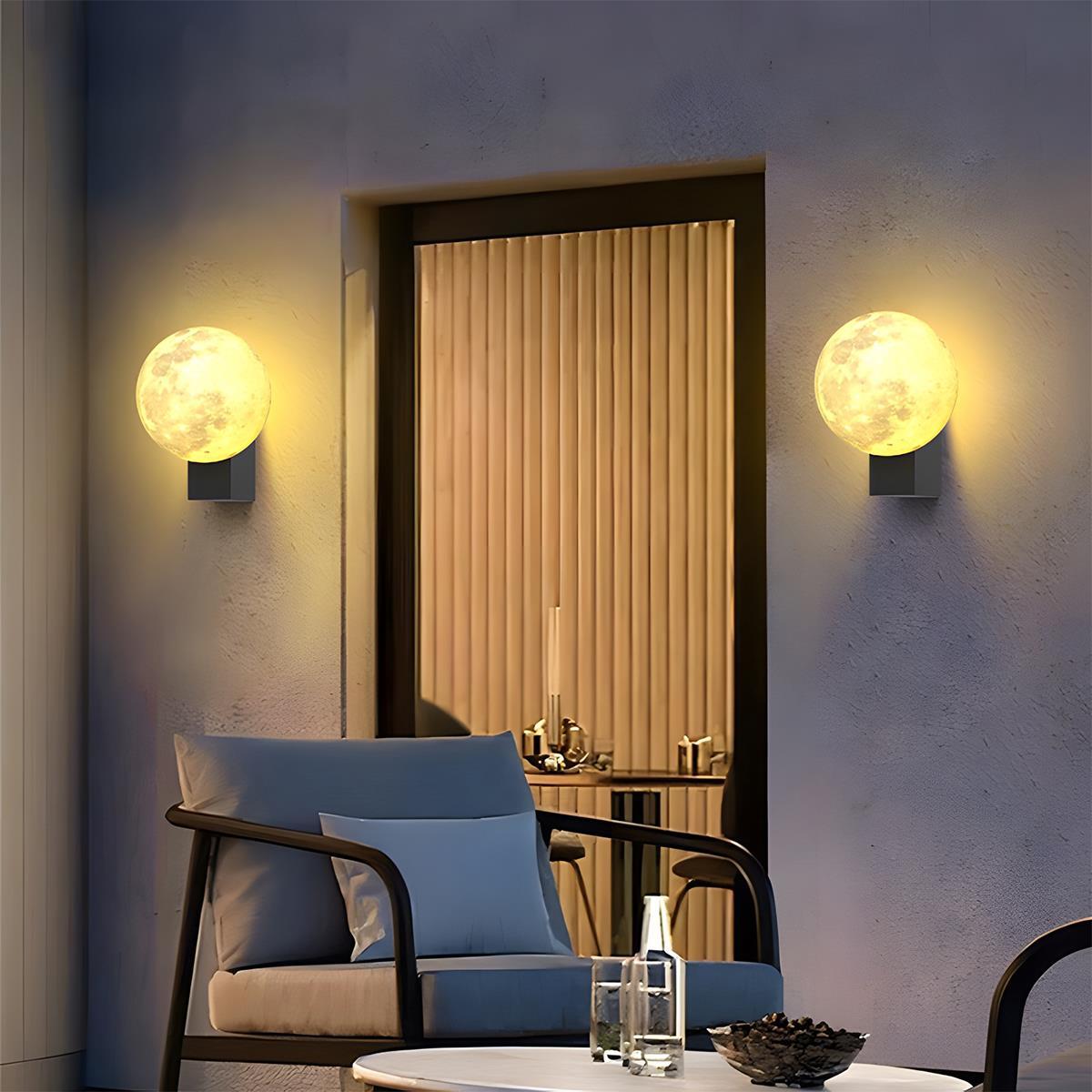 Modern Moon Waterproof Outdoor Porch LED Exterior Wall Lights