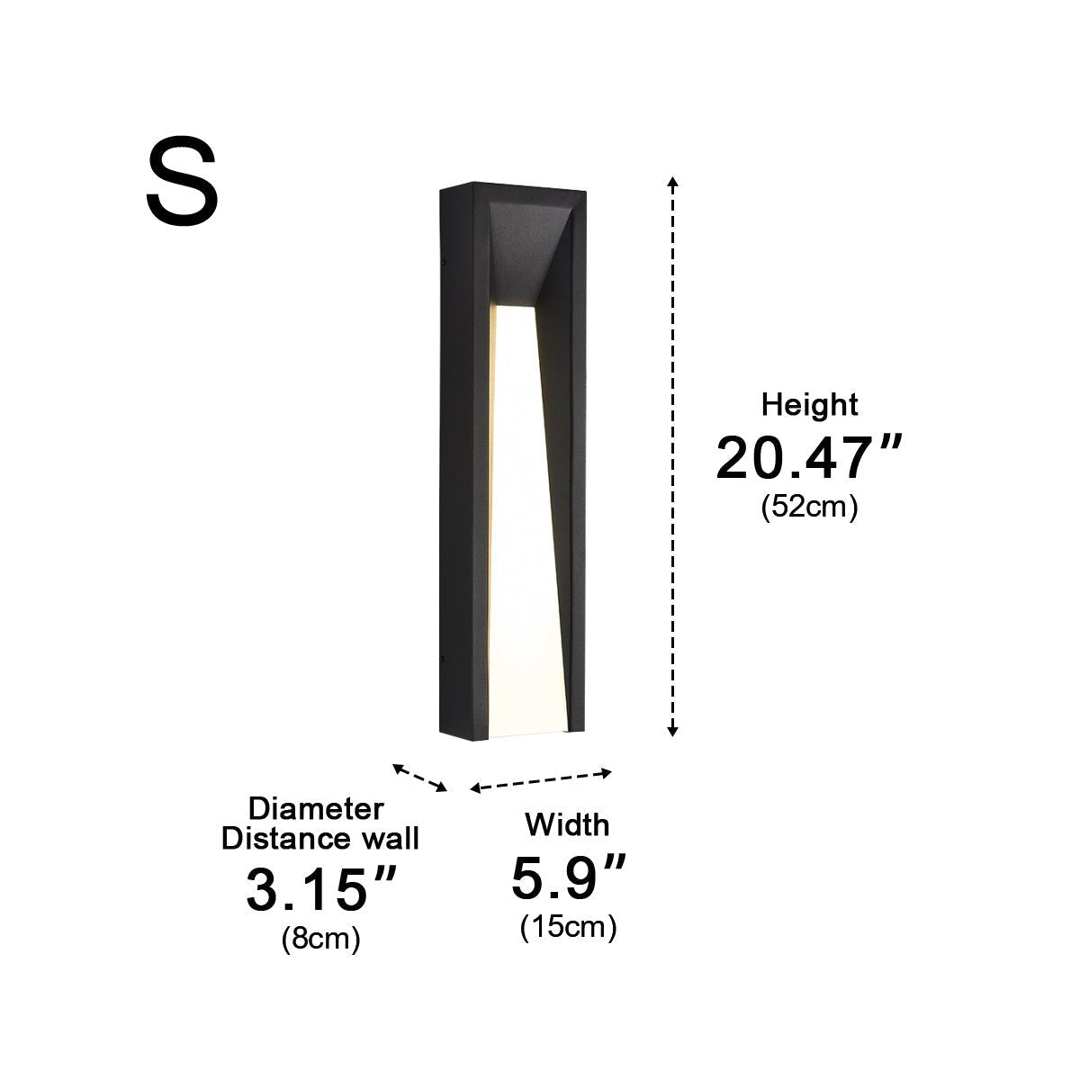 Modern Rusti Long Strip Waterproof Outdoor LED Porch Wall Light