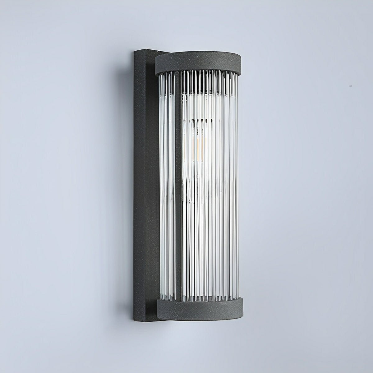 Modern Waterproof Cylinder Striped Glass Outdoor LED Porch Wall Lights