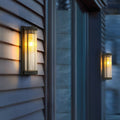 Modern Waterproof Cylinder Striped Glass Outdoor LED Porch Wall Lights