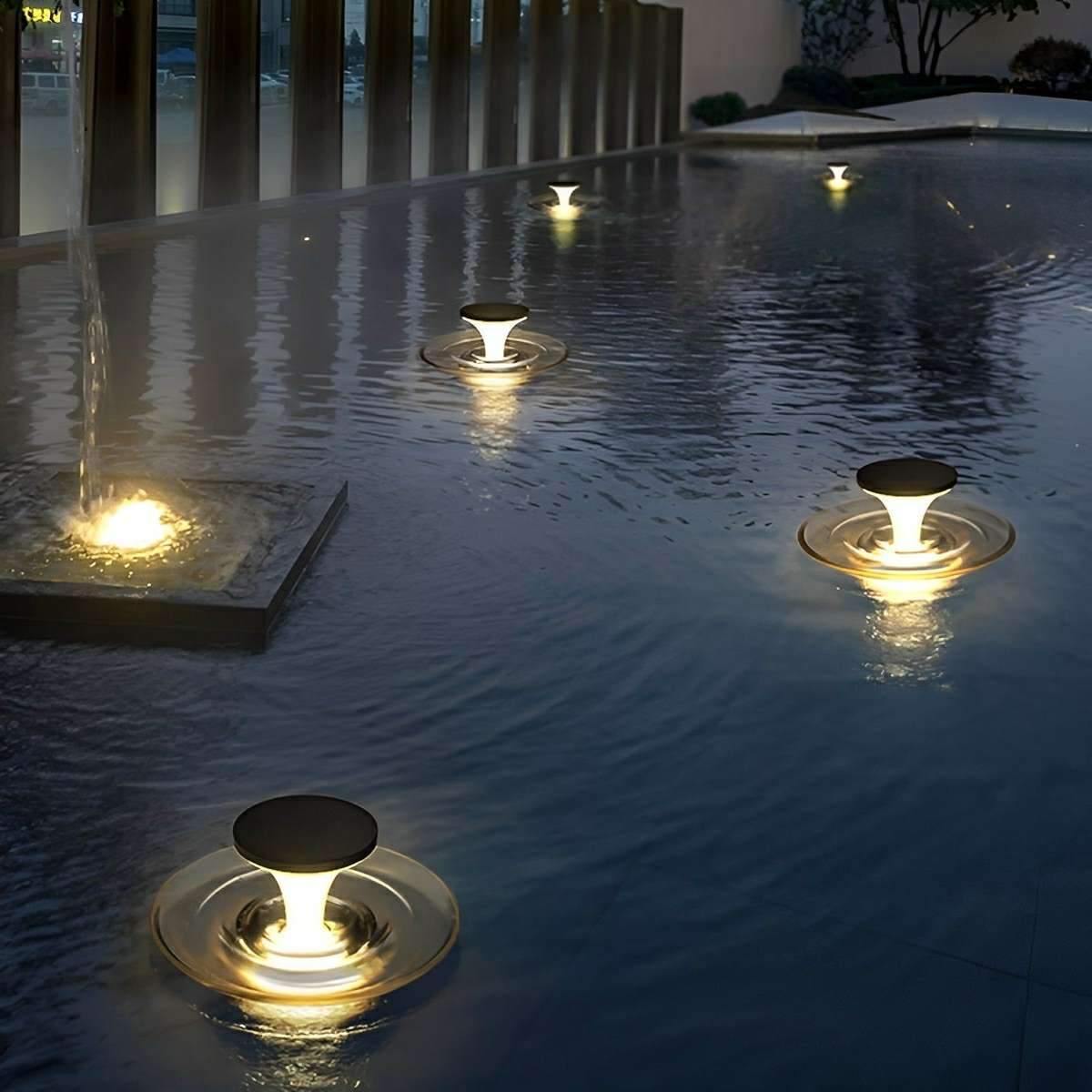 Modern Waterproof Water Fountain LED Outdoor Post Lights