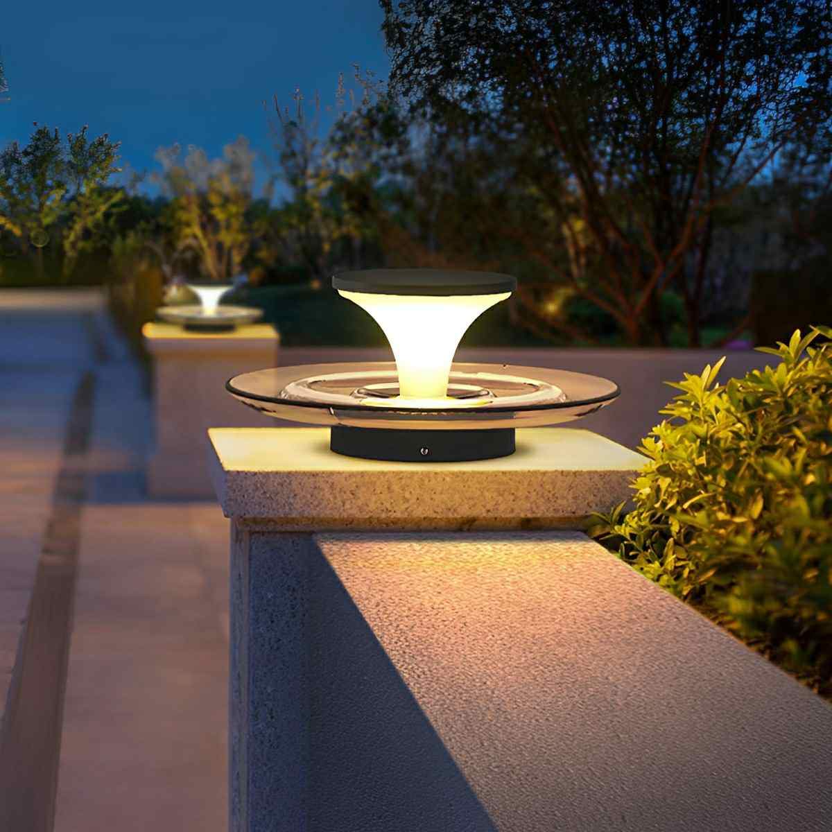 Modern Waterproof Water Fountain LED Outdoor Post Lights