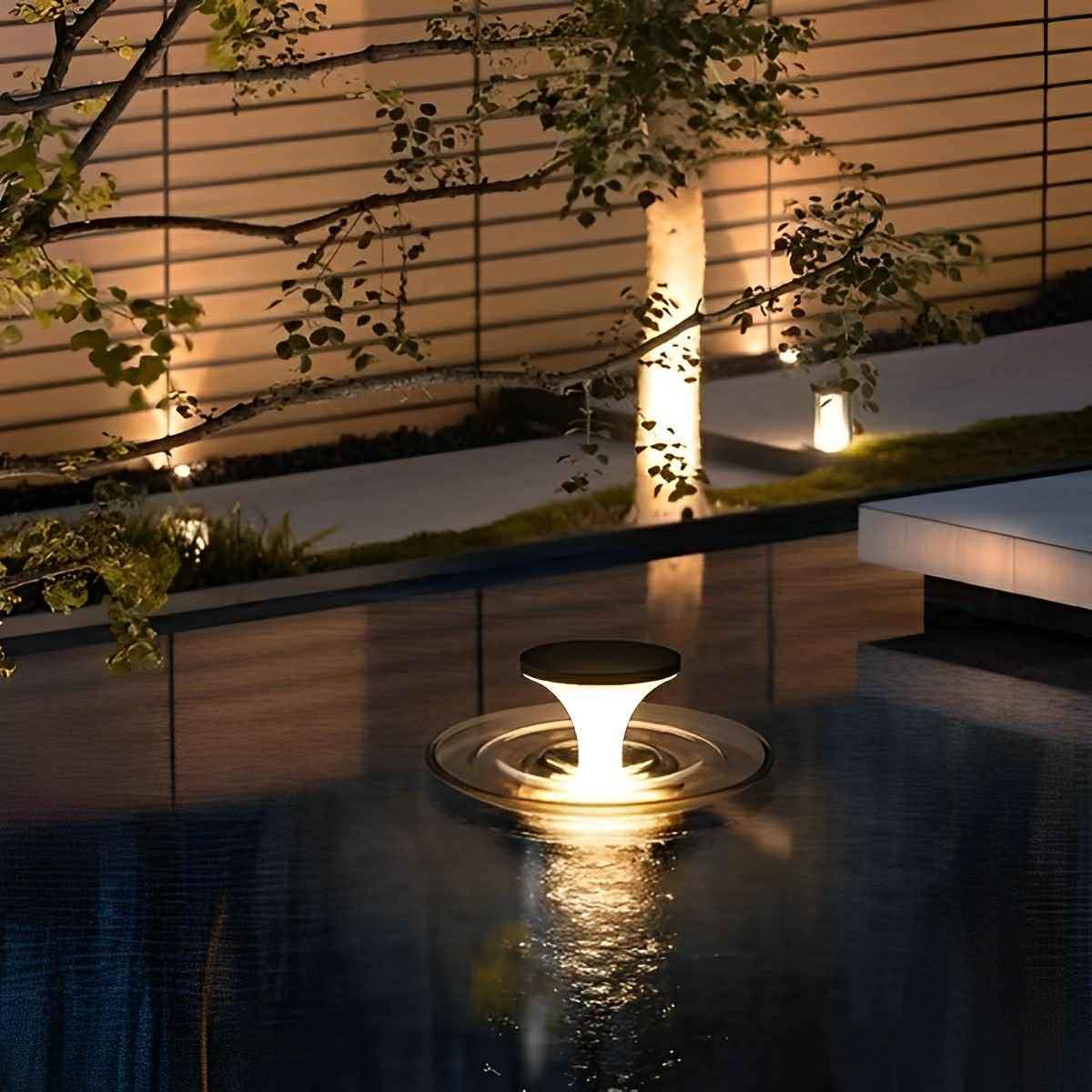Modern Waterproof Water Fountain LED Outdoor Post Lights