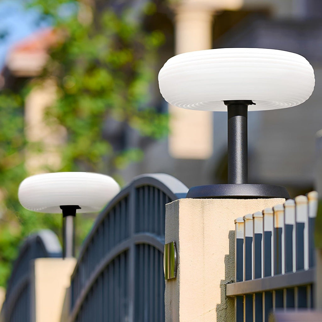 Solar Waterproof Round Removable LED Outdoor Post Lights- Free Installation