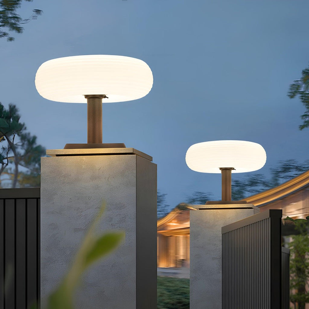 Solar Waterproof Round Removable LED Outdoor Post Lights- Free Installation