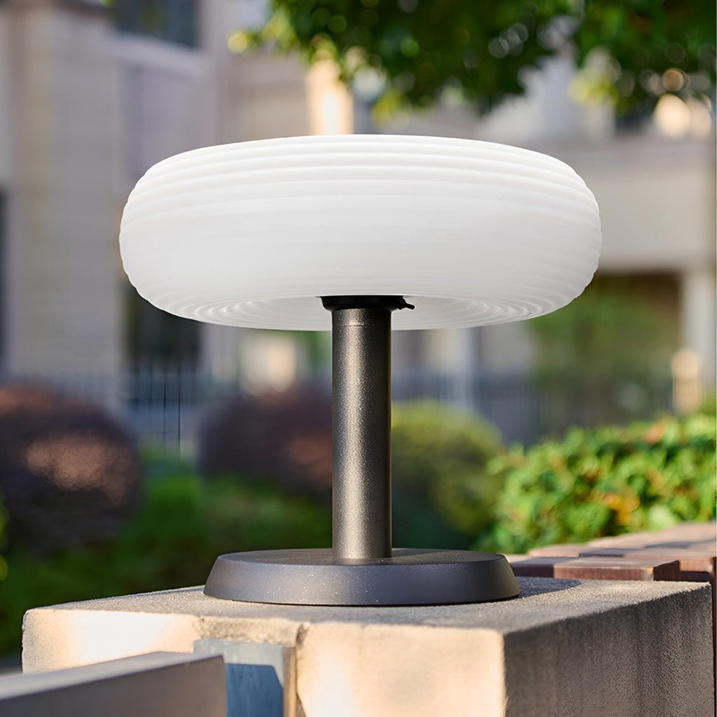 Solar Waterproof Round Removable LED Outdoor Post Lights- Free Installation