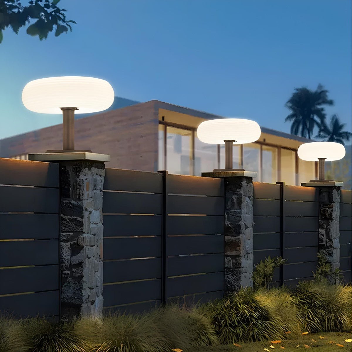 Solar Waterproof Round Removable LED Outdoor Post Lights- Free Installation