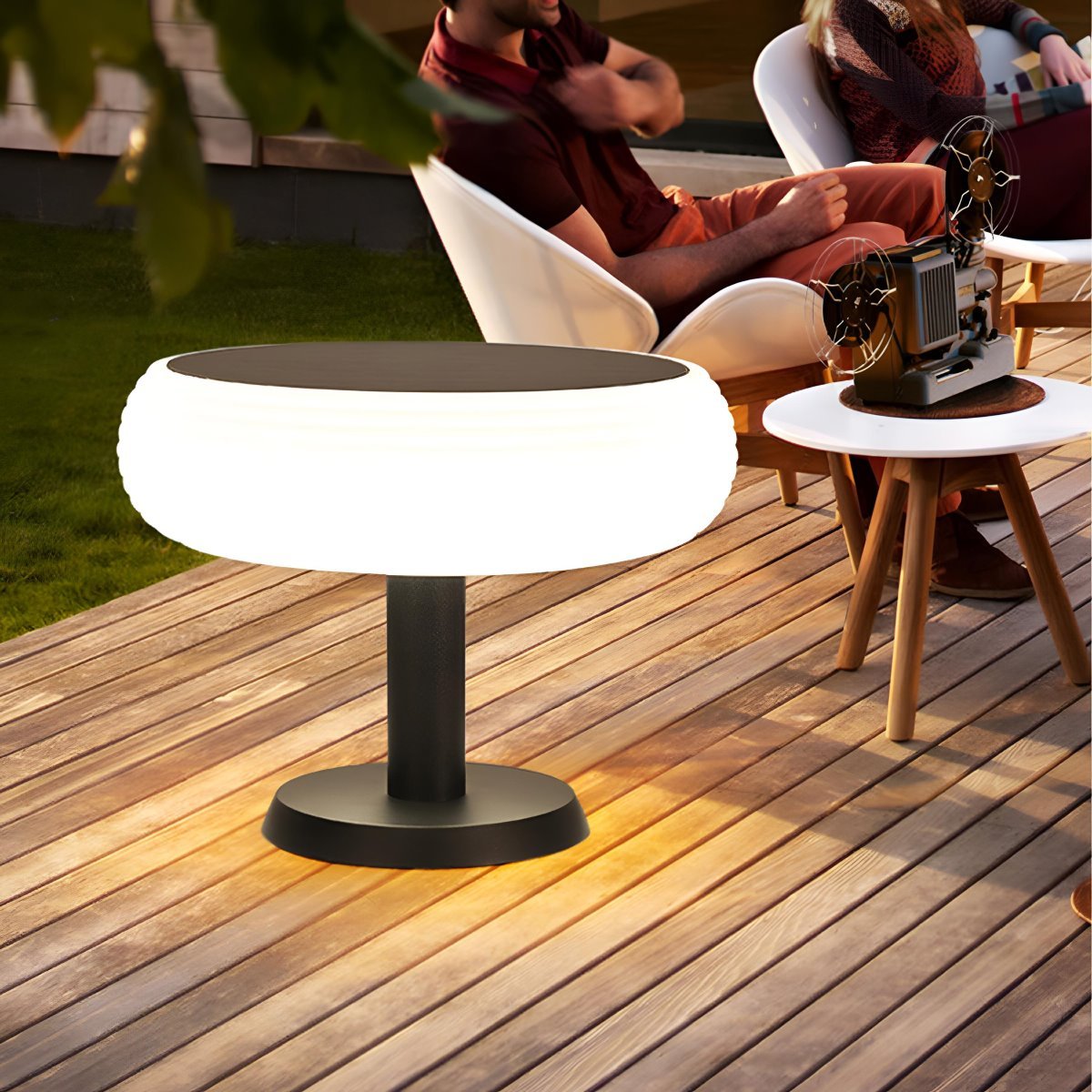 Solar Waterproof Round Removable LED Outdoor Post Lights- Free Installation