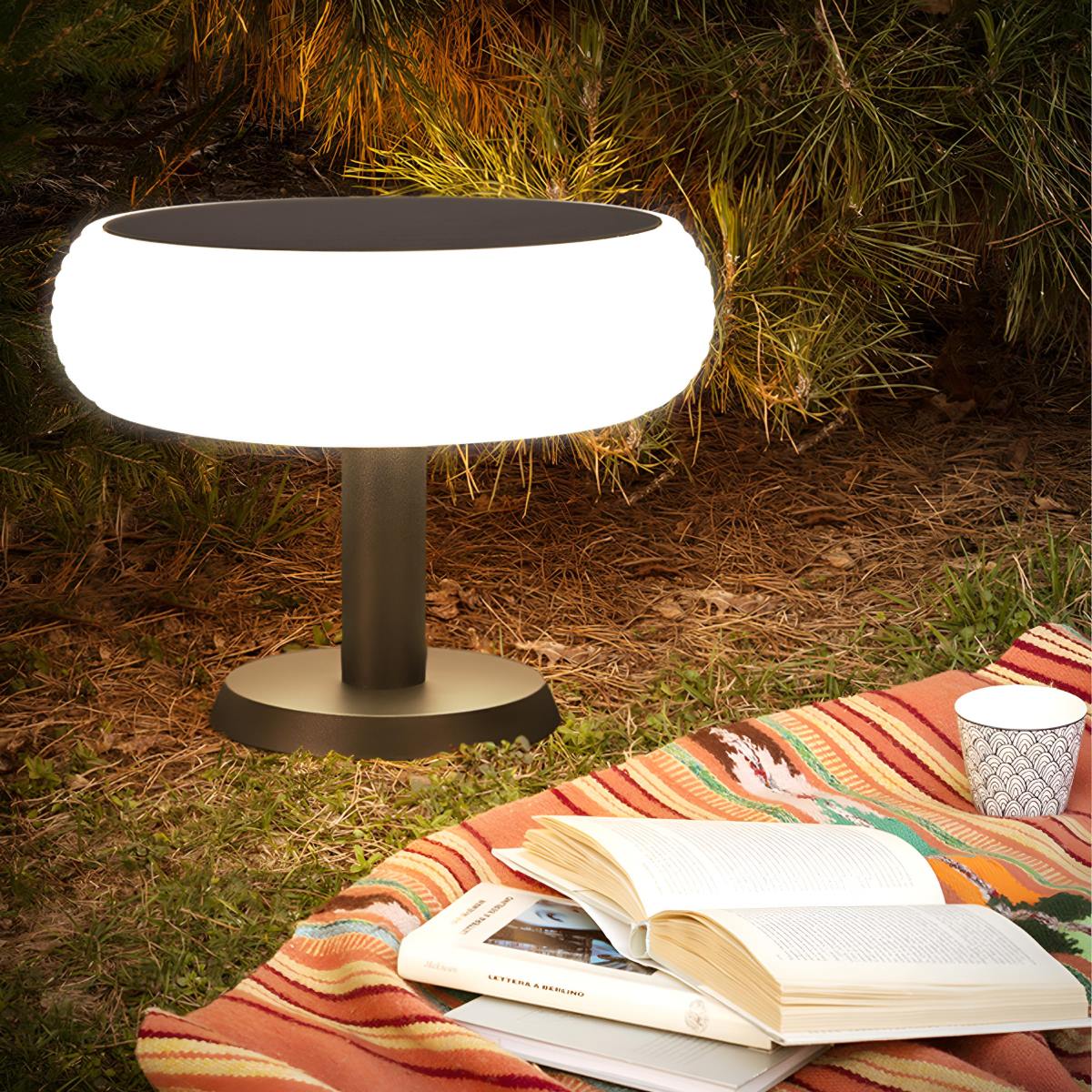 Solar Waterproof Round Removable LED Outdoor Post Lights- Free Installation