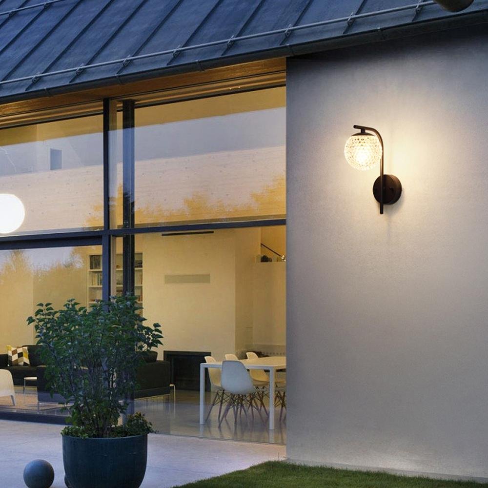 Waterproof Crystal Globe LED Outdoor Wall Sconces