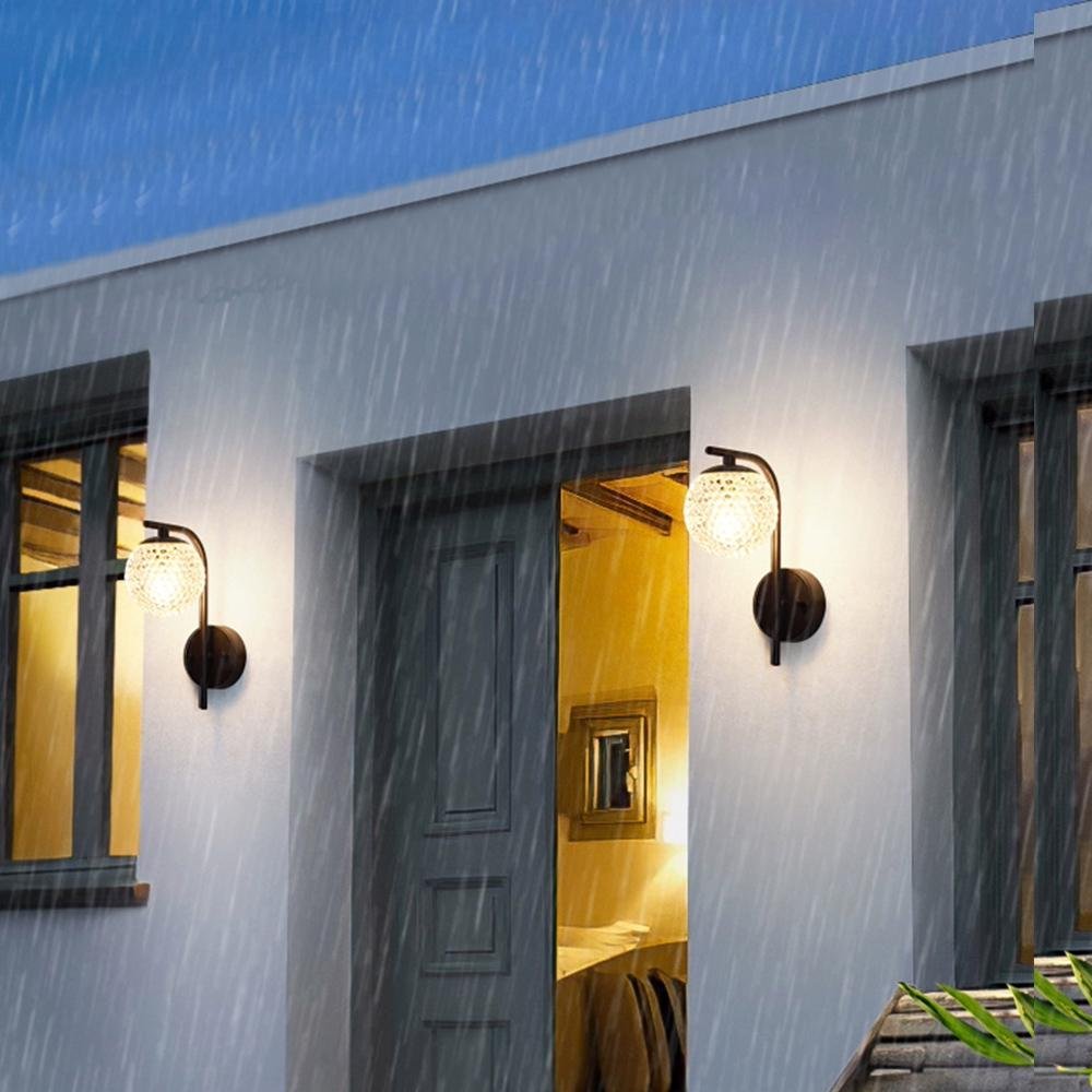 Waterproof Crystal Globe LED Outdoor Wall Sconces