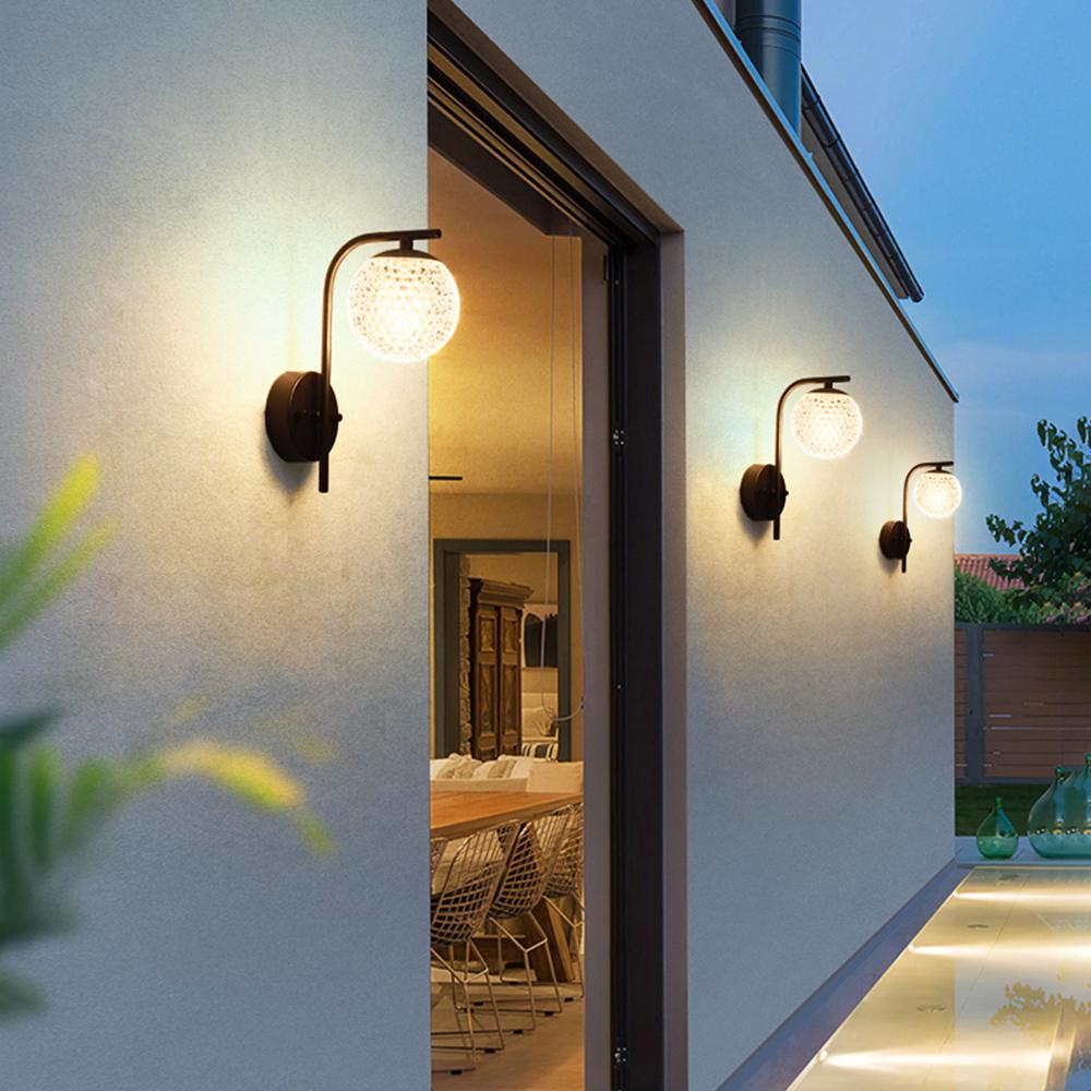 Waterproof Crystal Globe LED Outdoor Wall Sconces