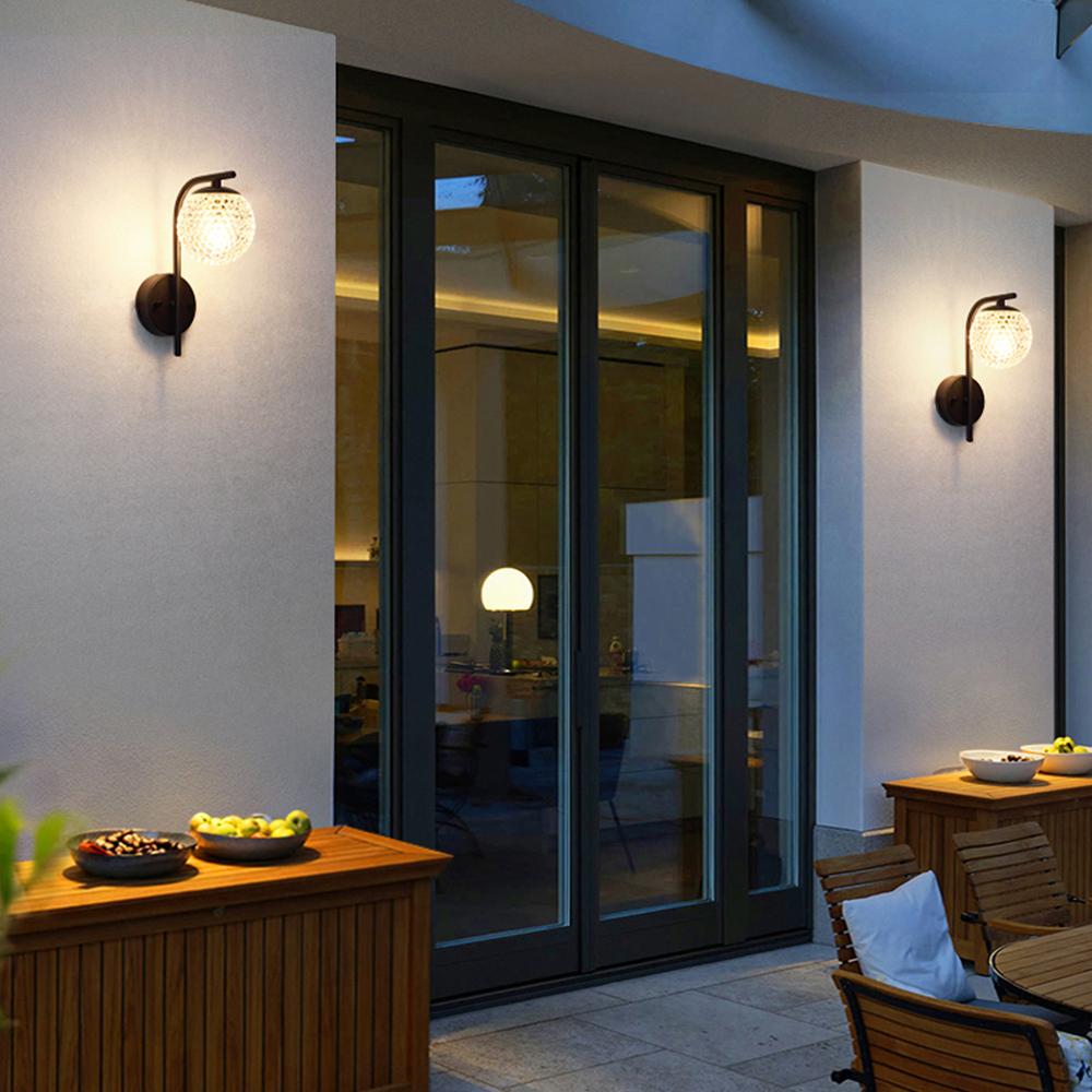 Waterproof Crystal Globe LED Outdoor Wall Sconces