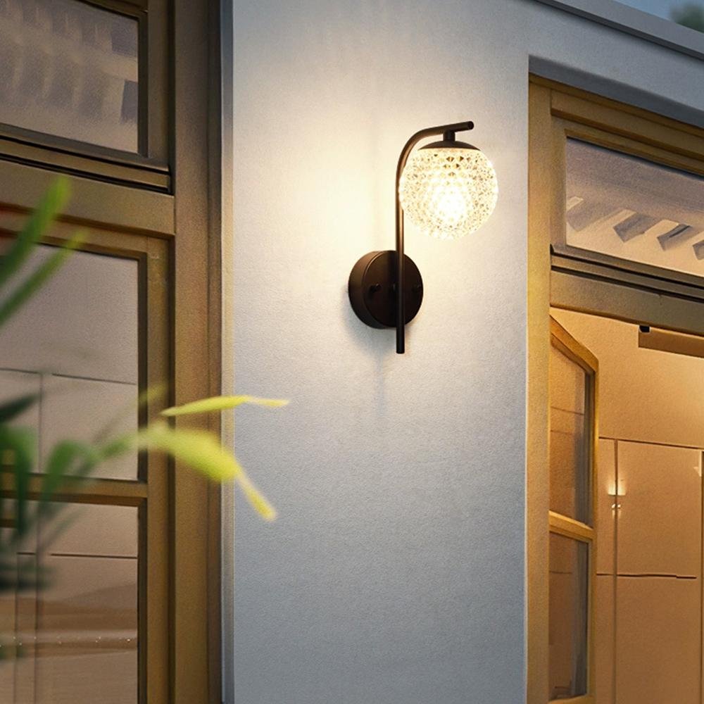 Waterproof Crystal Globe LED Outdoor Wall Sconces