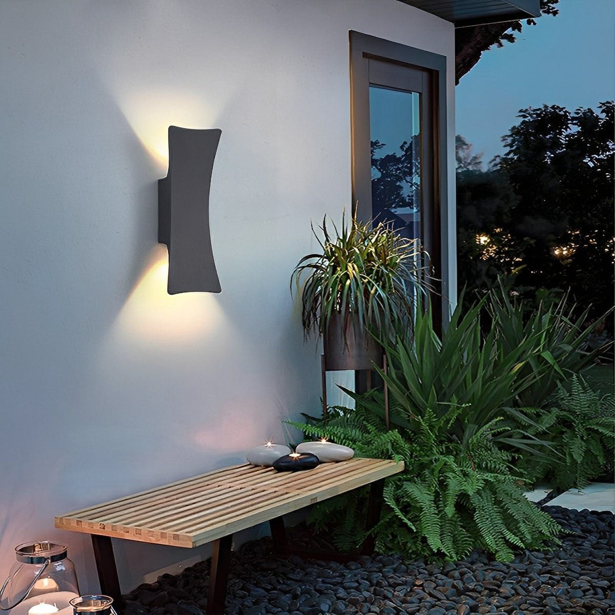 Waterproof Modern Arc Up and Down Outdoor Wall Light