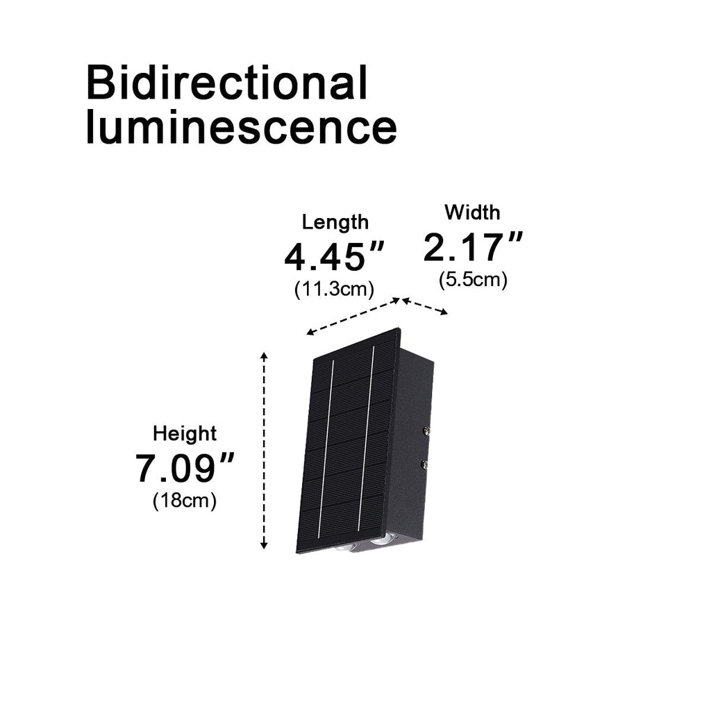 Solar Waterproof Modern Up&Down LED Outdoor Wall Washer Lights