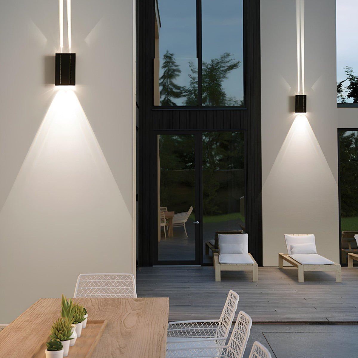 Solar Waterproof Modern Up&Down LED Outdoor Wall Washer Lights