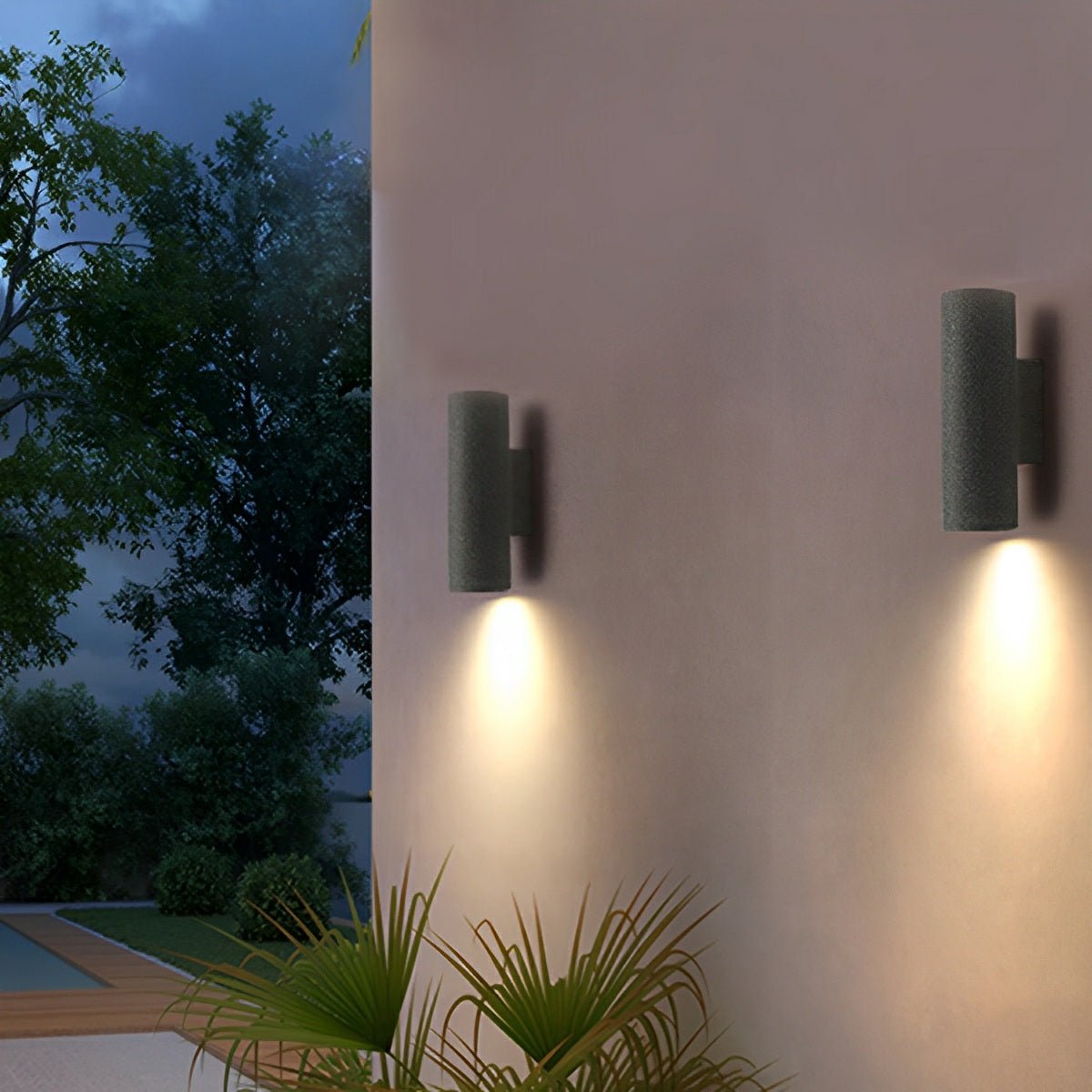 Waterproof Outdoor Concrete Cylinder Down Exterior Porch LED Wall Lights