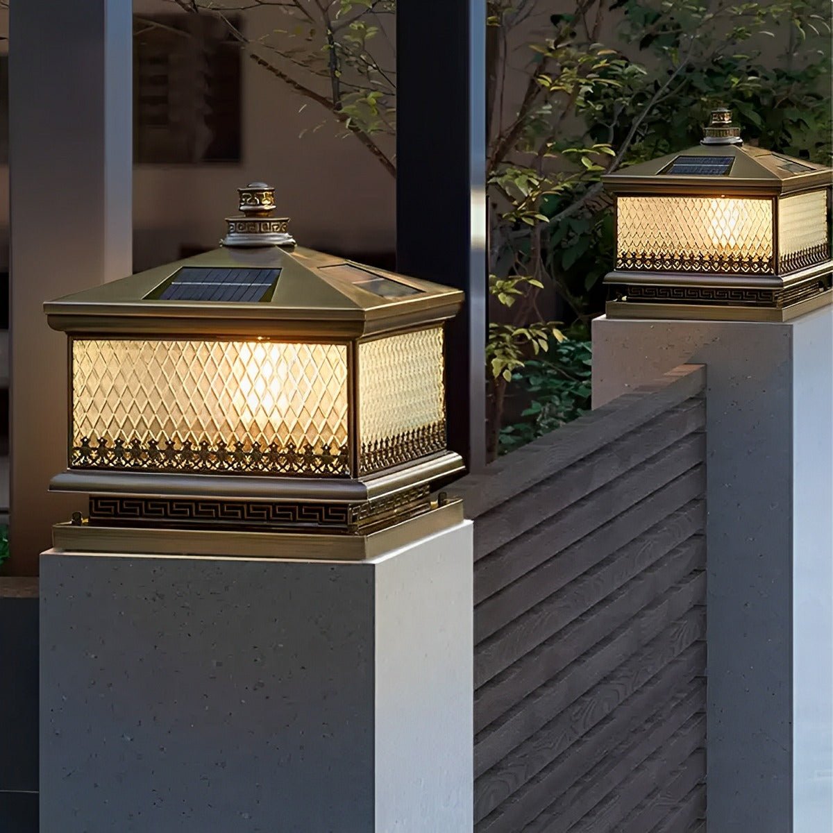 Waterproof Vintage Copper Tower LED Outdoor Post Lights