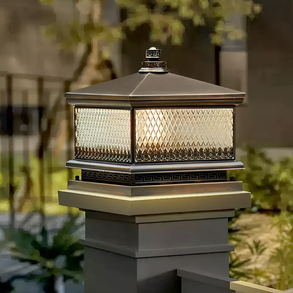 Waterproof Vintage Copper Tower LED Outdoor Post Lights