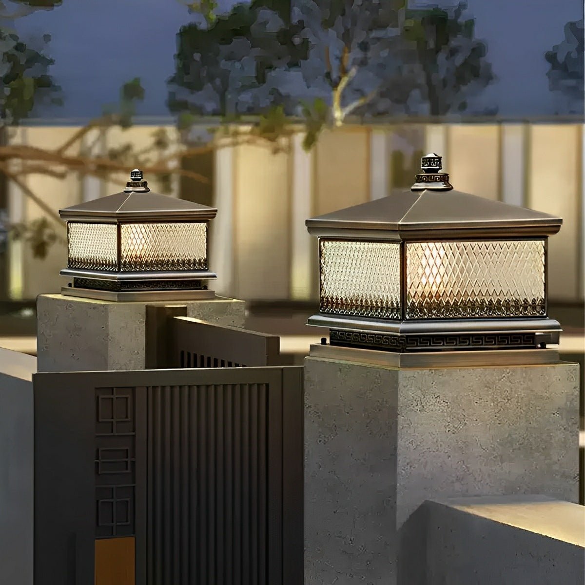 Waterproof Vintage Copper Tower LED Outdoor Post Lights