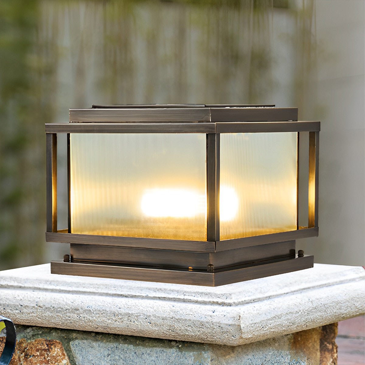 Waterproof Vintage Square Copper LED Outdoor Post Lights