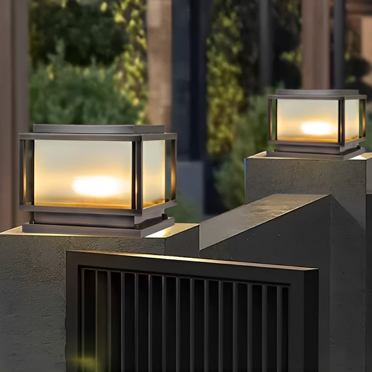 Waterproof Vintage Square Copper LED Outdoor Post Lights